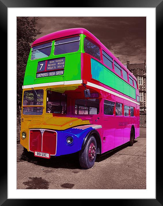 Psycadelic Bus Framed Mounted Print by mike fahy