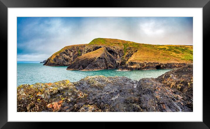 Ceibwr Coast Framed Mounted Print by Mark Llewellyn