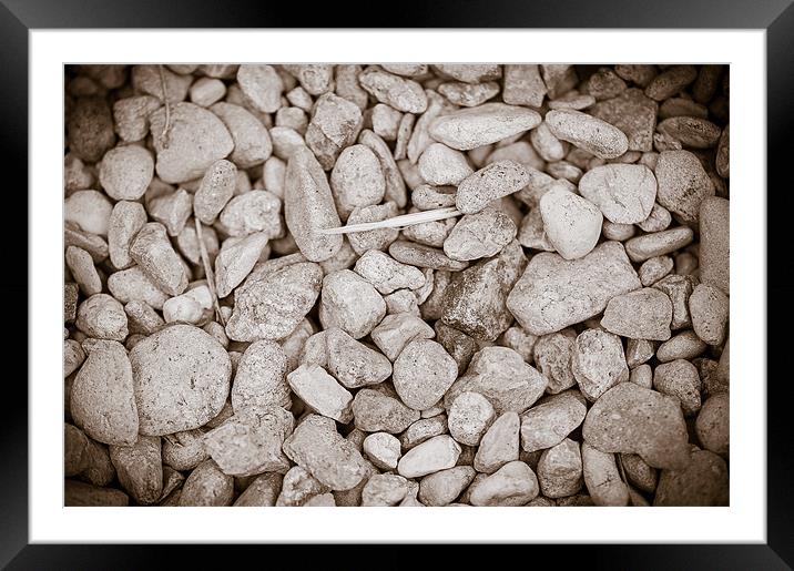 Stones with Wood Framed Mounted Print by Mark Llewellyn