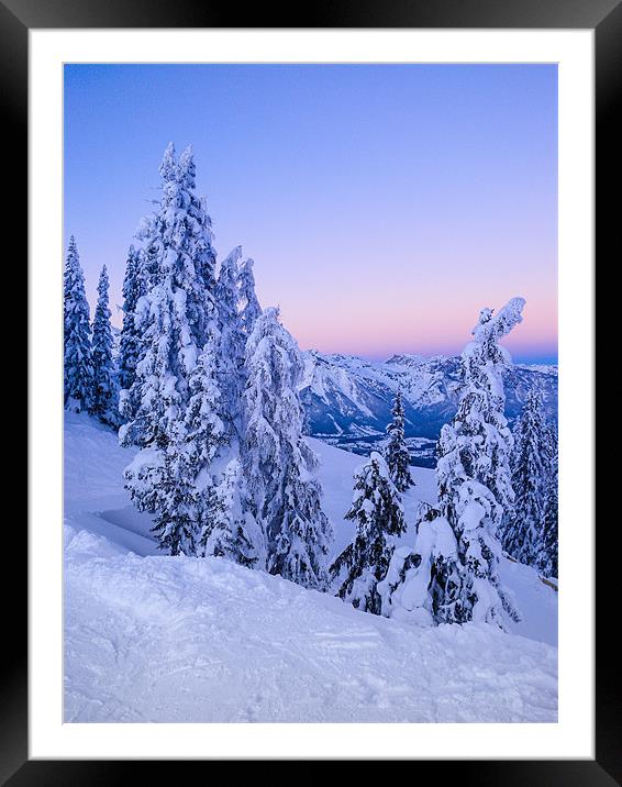 Evening Snowscape Framed Mounted Print by Mark Llewellyn