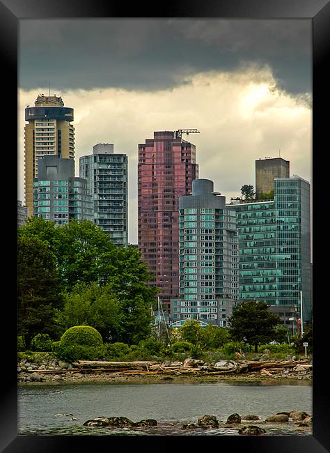 Vancouver Skyline Framed Print by Mark Llewellyn