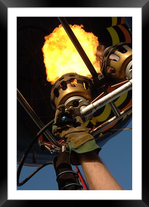 Hot Air Balloon Burner Framed Mounted Print by Mark Llewellyn