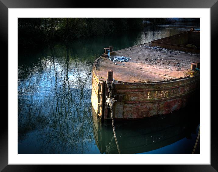 Rusty Barge Framed Mounted Print by Mark Llewellyn