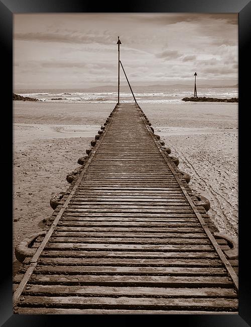 Wooden Slipway, Rhos on Sea, Wales, UK Framed Print by Mark Llewellyn