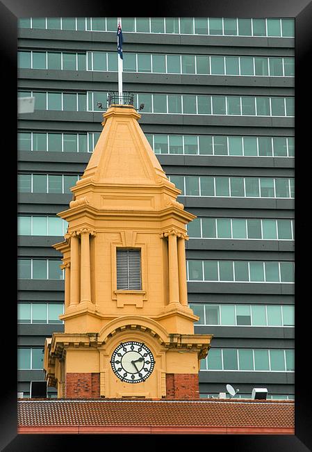 Ferry Building Clock, Auckland, New Zealand Framed Print by Mark Llewellyn