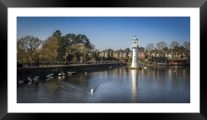 Roath Park Lighthouse, Cardiff, Wales, UK Framed Mounted Print by Mark Llewellyn