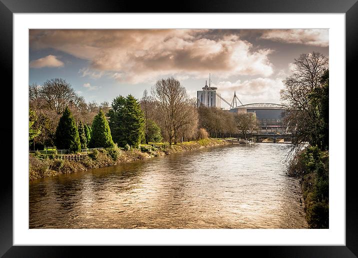 Storm over the Taff, Cardiff, Wales, UK Framed Mounted Print by Mark Llewellyn