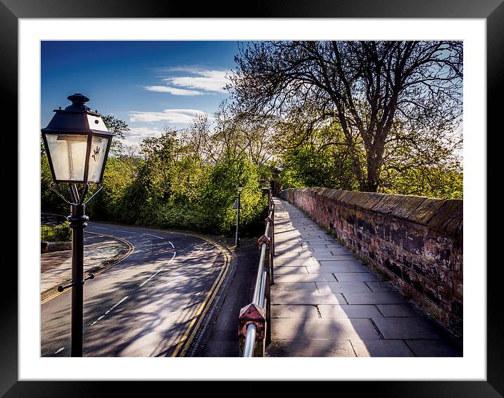 Chester Walls Walkway, Chester England, UK Framed Mounted Print by Mark Llewellyn