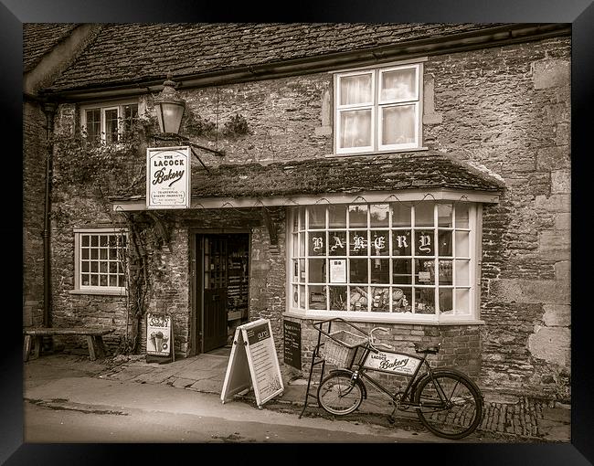 Lacock Village Bakery, Wiltshire, England, UK Framed Print by Mark Llewellyn