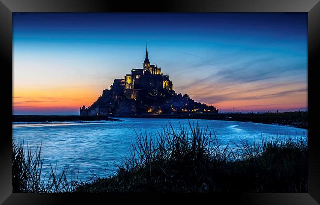 Mont St Michel Sunset, France Framed Print by Mark Llewellyn