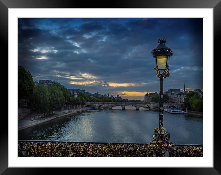 Pont des Arts Sunrise, Paris, France Framed Mounted Print by Mark Llewellyn