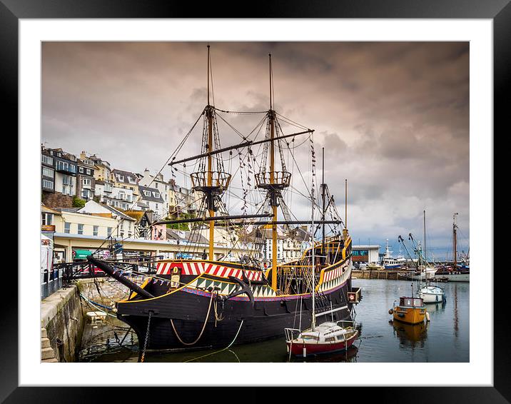 The Golden Hind, Brixham, England, UK Framed Mounted Print by Mark Llewellyn