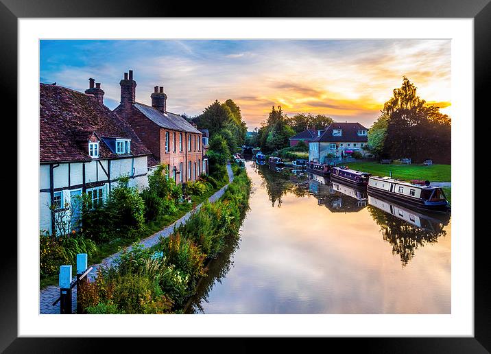 Kennet and Avon Canal Sunset, Hungerford, Berkshir Framed Mounted Print by Mark Llewellyn