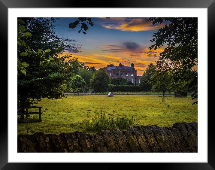 Barton Court Sunset, Kintbury, Berkshire, England, Framed Mounted Print by Mark Llewellyn