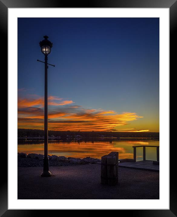 Liverpool Bay Sunset, Nova Scotia, Canada Framed Mounted Print by Mark Llewellyn