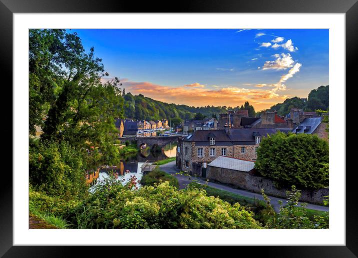 Dinan Dawn, Dinan, France Framed Mounted Print by Mark Llewellyn