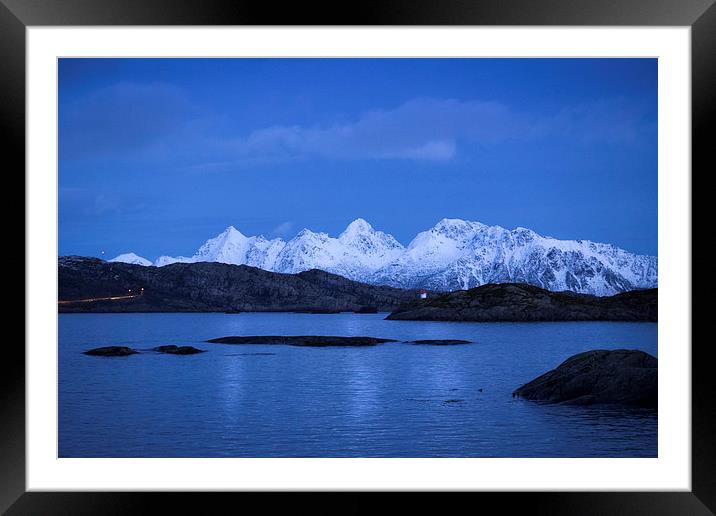 Lonely Lighthouse, Lofoten, Norway Framed Mounted Print by Mark Llewellyn