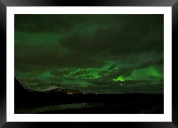 Northern Lights, Lofoten, Norway Framed Mounted Print by Mark Llewellyn