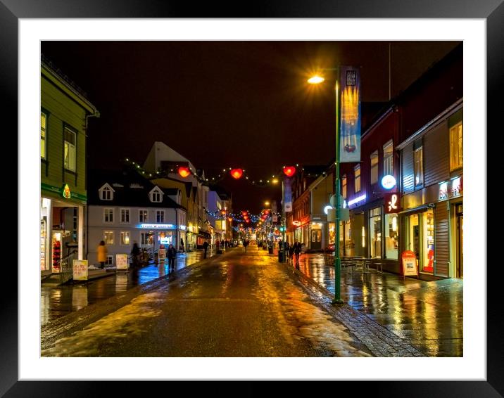 Christmas Shopping, Tromso, Norway Framed Mounted Print by Mark Llewellyn
