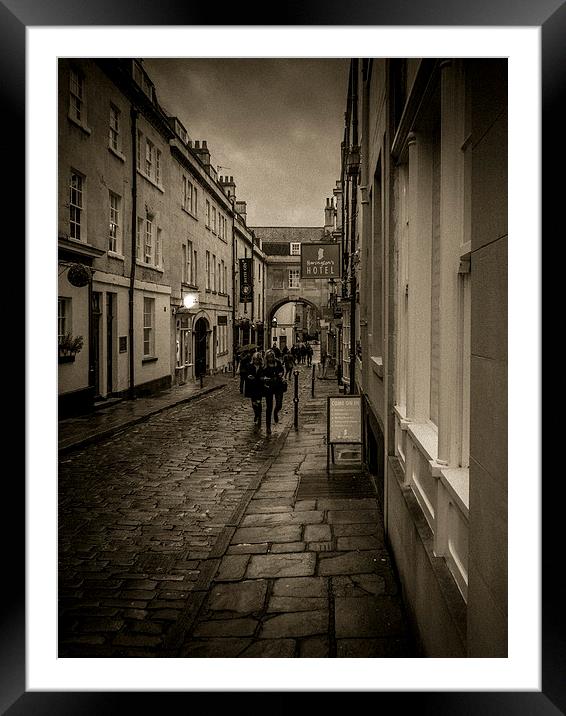 Wet Streets, Bath, England, UK Framed Mounted Print by Mark Llewellyn