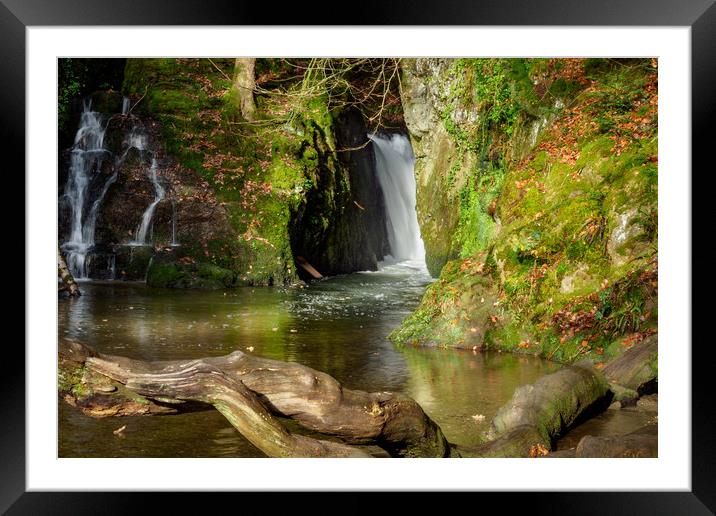 Ffynnone Falls, Pembrokeshire, Wales, UK Framed Mounted Print by Mark Llewellyn