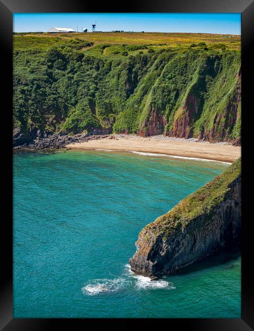 Skrinkle Haven Bay, Pembrokeshire, Wales, UK Framed Print by Mark Llewellyn