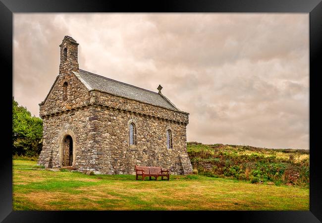 St Nons Retreat Chapel, Pembrokeshire, Wales, UK Framed Print by Mark Llewellyn