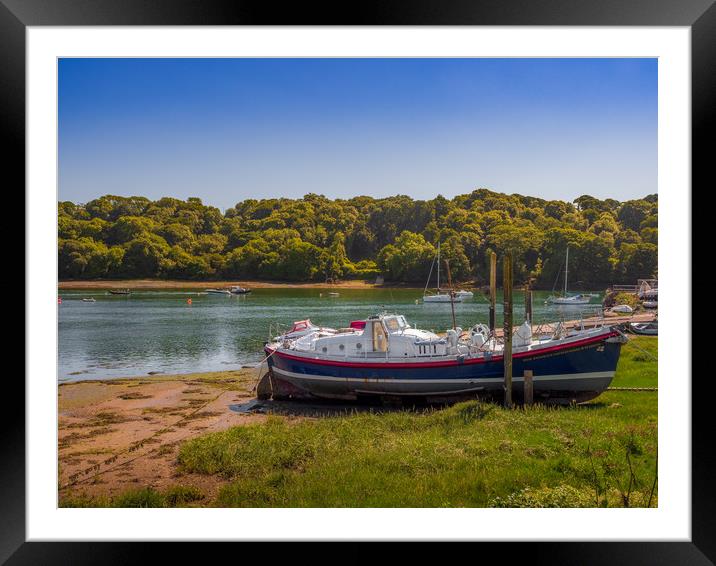 Lifeboat at Lawrenny Quay, Pembrokeshire, Wales, U Framed Mounted Print by Mark Llewellyn
