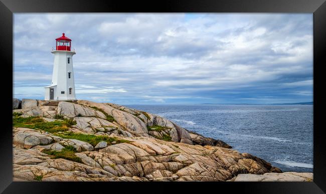 Peggys Point Lighthouse, Nova Scotia, Canada Framed Print by Mark Llewellyn