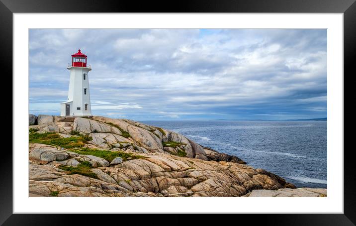 Peggys Point Lighthouse, Nova Scotia, Canada Framed Mounted Print by Mark Llewellyn
