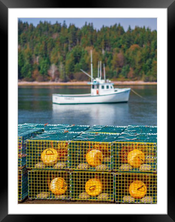 Lobster Pots, Guysborough, Nova Scotia, Canada Framed Mounted Print by Mark Llewellyn