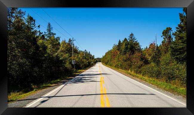 Quiet Highway, Nova Scotia, Canada Framed Print by Mark Llewellyn