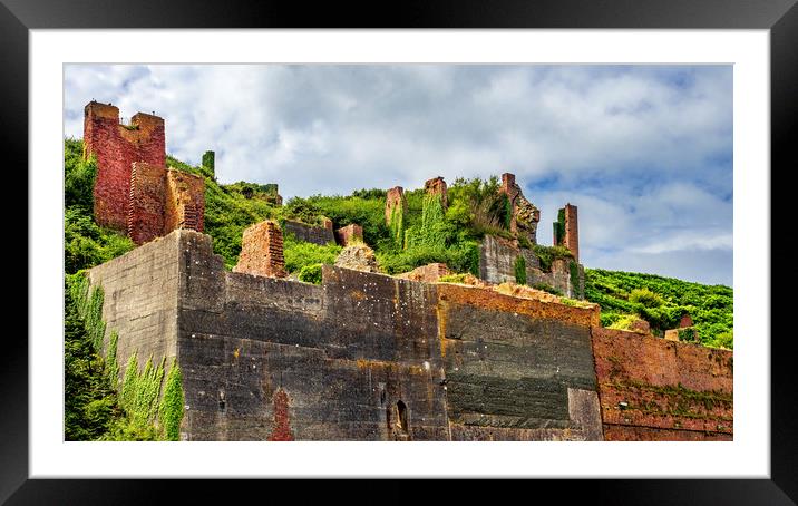 Porthgain Mining Ruins, Pembrokeshire, Wales, UK Framed Mounted Print by Mark Llewellyn