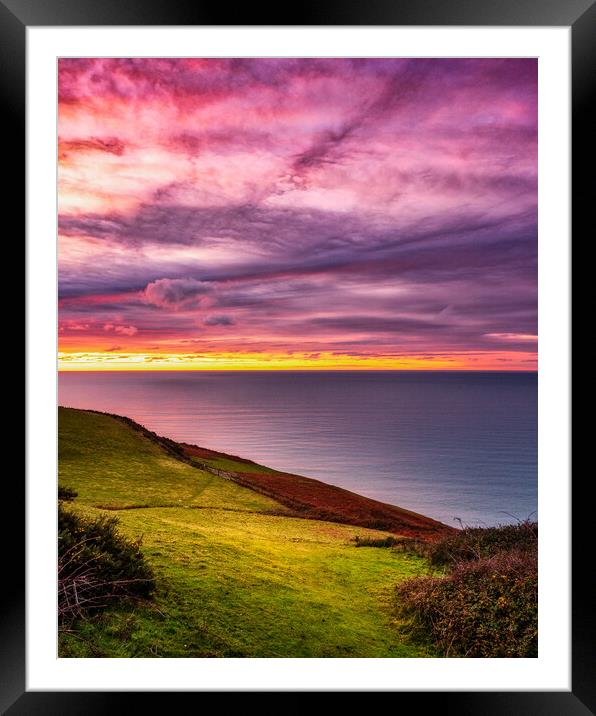 Aberaeron Sunset, Ceredigion, Wales, UK Framed Mounted Print by Mark Llewellyn