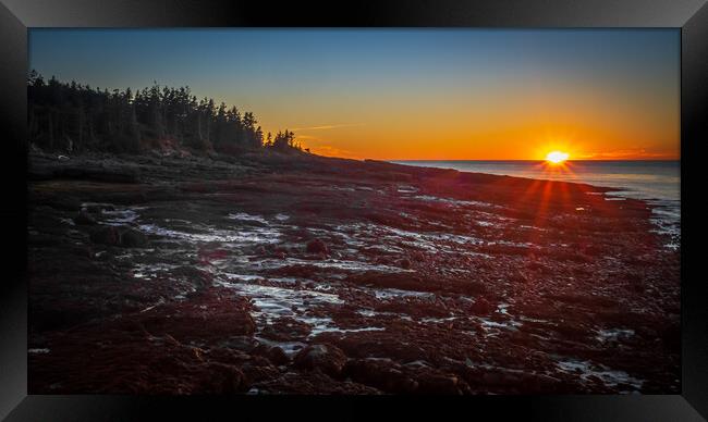 Nova Scotia Beach Sunset, Canada Framed Print by Mark Llewellyn