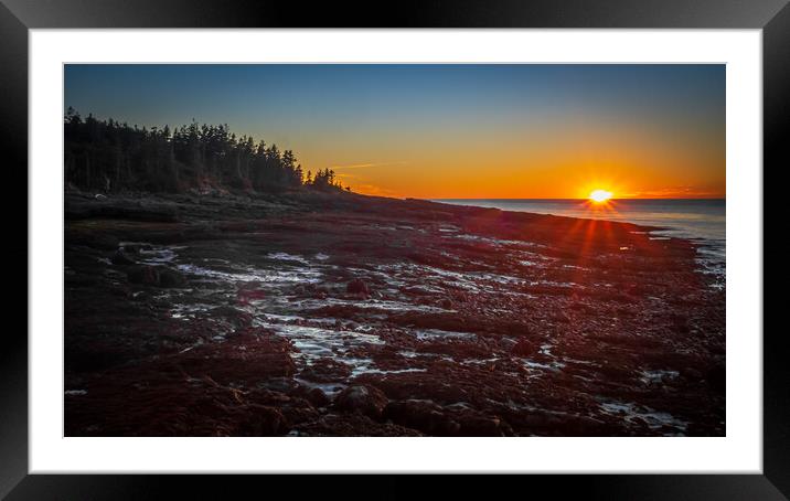 Nova Scotia Beach Sunset, Canada Framed Mounted Print by Mark Llewellyn