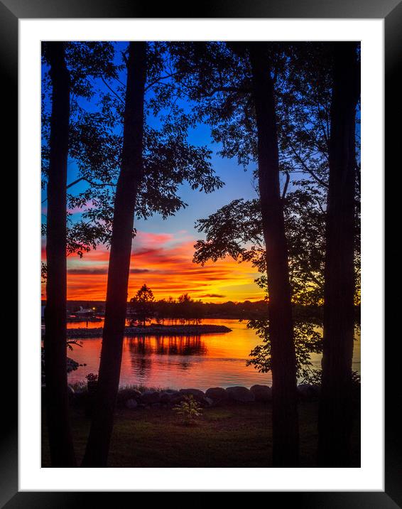 Liverpool Bay Sunset, Nova Scotia, Canada Framed Mounted Print by Mark Llewellyn