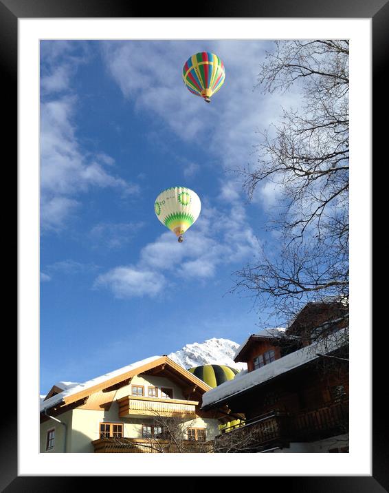 Hot Air Balloons, Filzmoos, Austria Framed Mounted Print by Mark Llewellyn