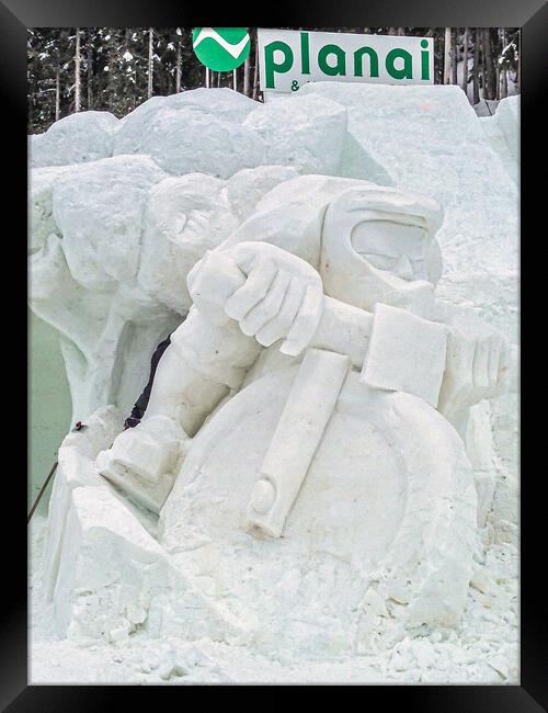 Snow Sculpture, Planai, Austria Framed Print by Mark Llewellyn