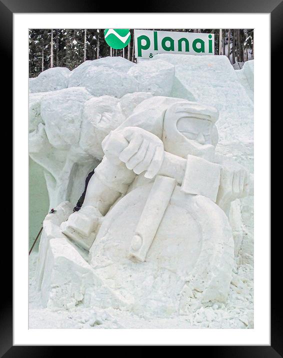Snow Sculpture, Planai, Austria Framed Mounted Print by Mark Llewellyn