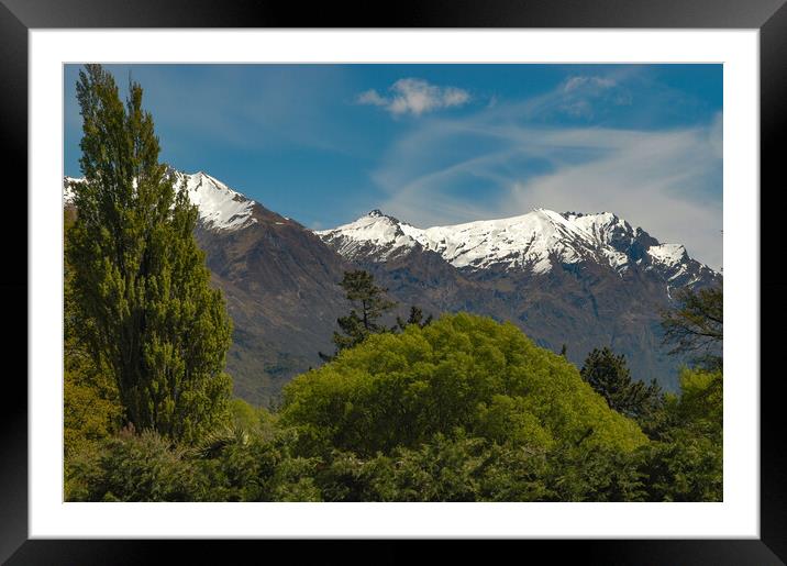 Mountains, New Zealand Framed Mounted Print by Mark Llewellyn