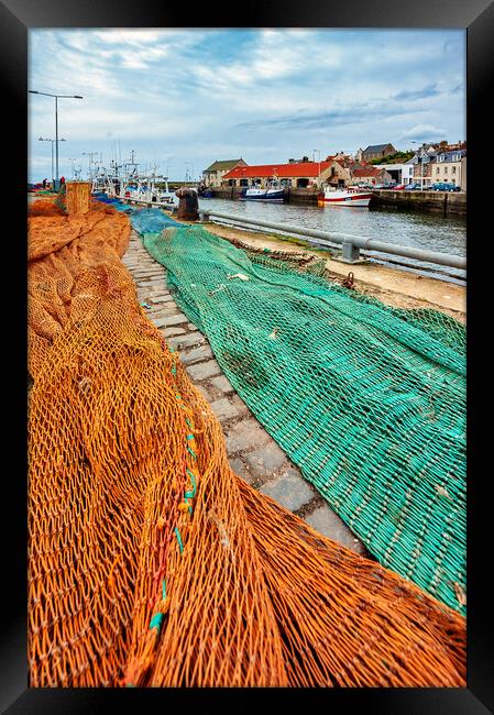 Fishing Nets, Scotland, UK Framed Print by Mark Llewellyn