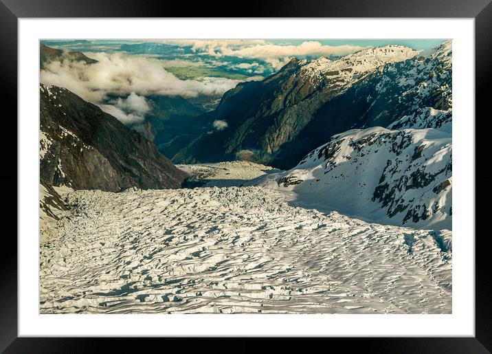 Winding Glacier, New Zealand Framed Mounted Print by Mark Llewellyn