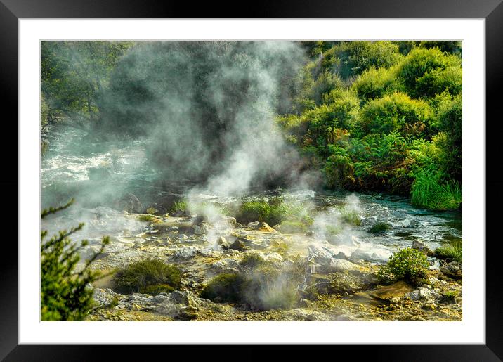 Hot Mud Springs, Rotorua, New Zealand Framed Mounted Print by Mark Llewellyn