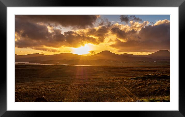 Orange Skye Framed Mounted Print by Mark Llewellyn