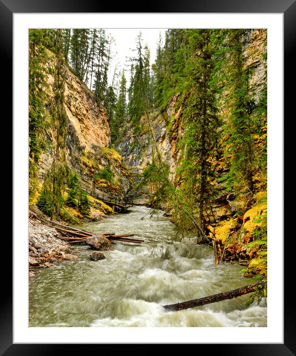 Fast River, Alberta, Canada Framed Mounted Print by Mark Llewellyn
