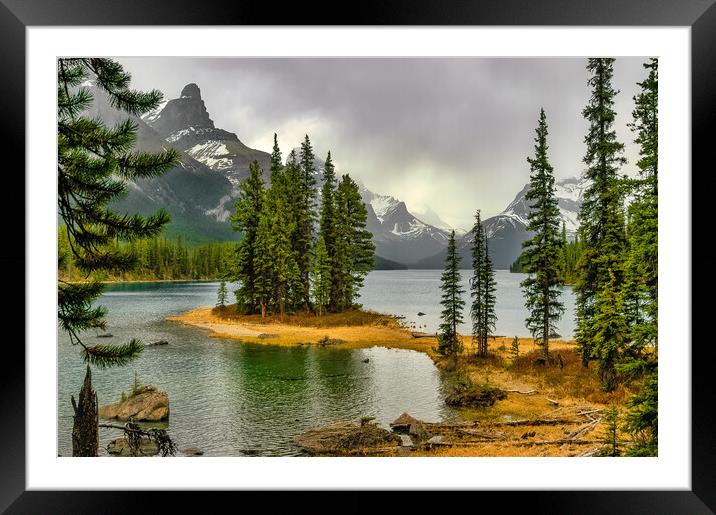 Maligne Lake, Canada Framed Mounted Print by Mark Llewellyn