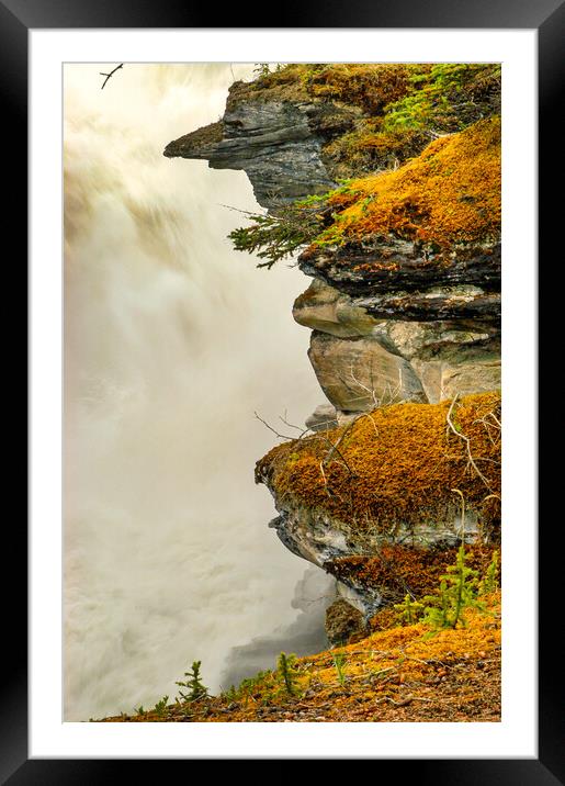 Mossy Waterfall, Canada Framed Mounted Print by Mark Llewellyn