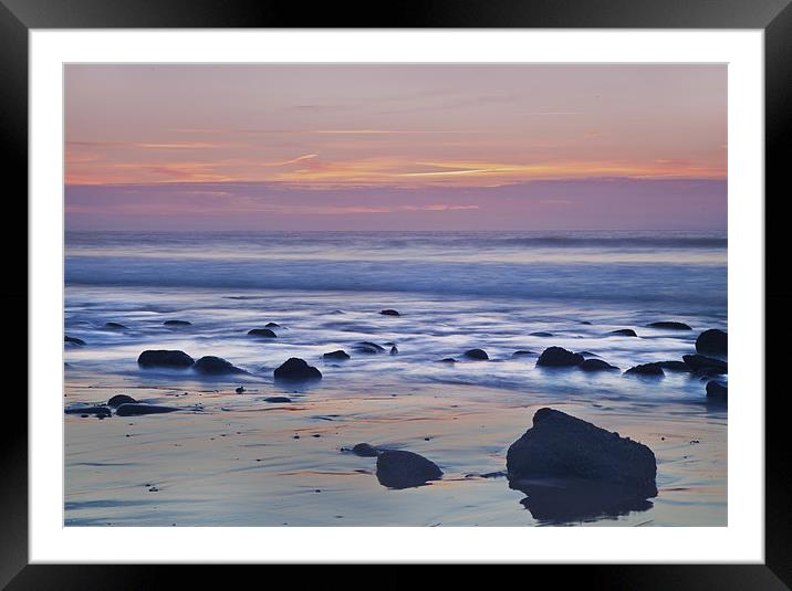 Early morning on Saundersfoot Beach Framed Mounted Print by Simon West