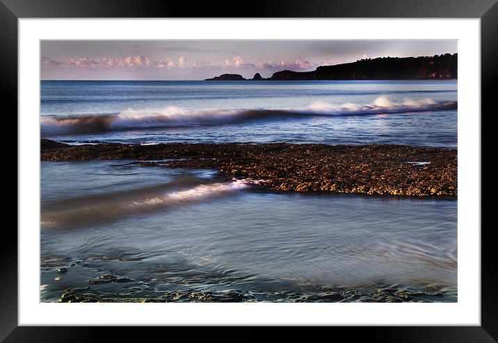 Wisemans Bridge Beach Framed Mounted Print by Simon West